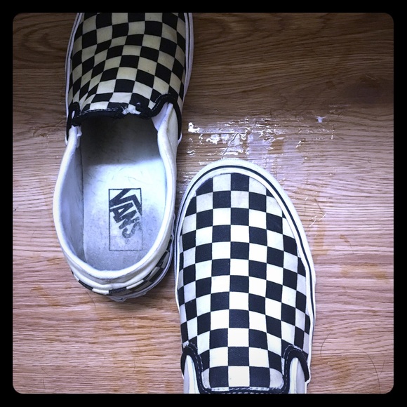Vans Shoes - slip on checkered vans